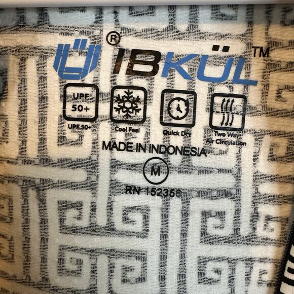 IBKUL Dress Icefil‎ COOL Zip Long Sleeve M Geo Key Black White Outdoor UPF 50 - Picture 5 of 9